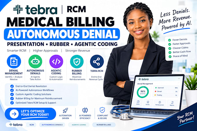 medical billing tebra rcm autonomous denial presentation rubber agentic coding