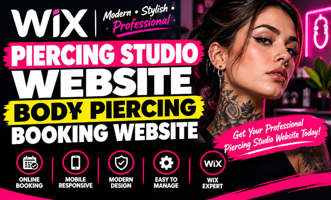 build wix piercing studio website body piercing booking website