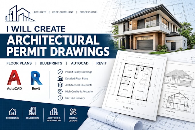 Create architectural permit drawings, floor plans, blueprints, autocad ...