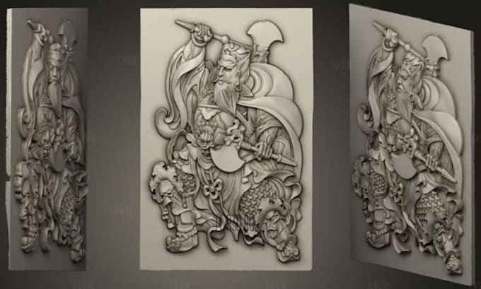 create custom 3d bas relief for cnc carving and stl printing