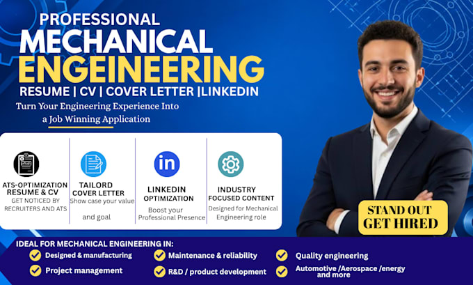 write an ats optimized mechanical engineering resume and CV