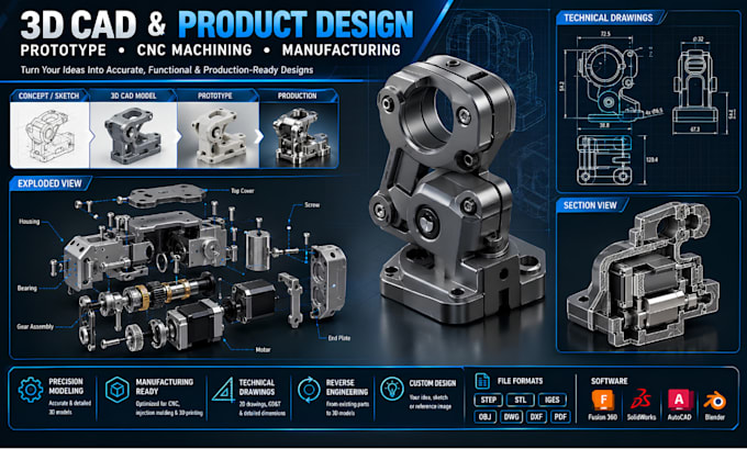3d cad modeling,3d mechanical product design, injection mold for prototyping cnc