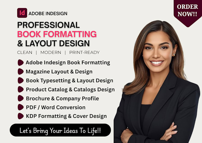 adobe indesign book formatting, indesign brochure catalog magazine layout design