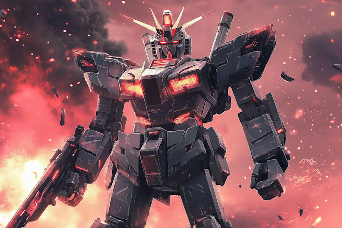 make gundam character illustration