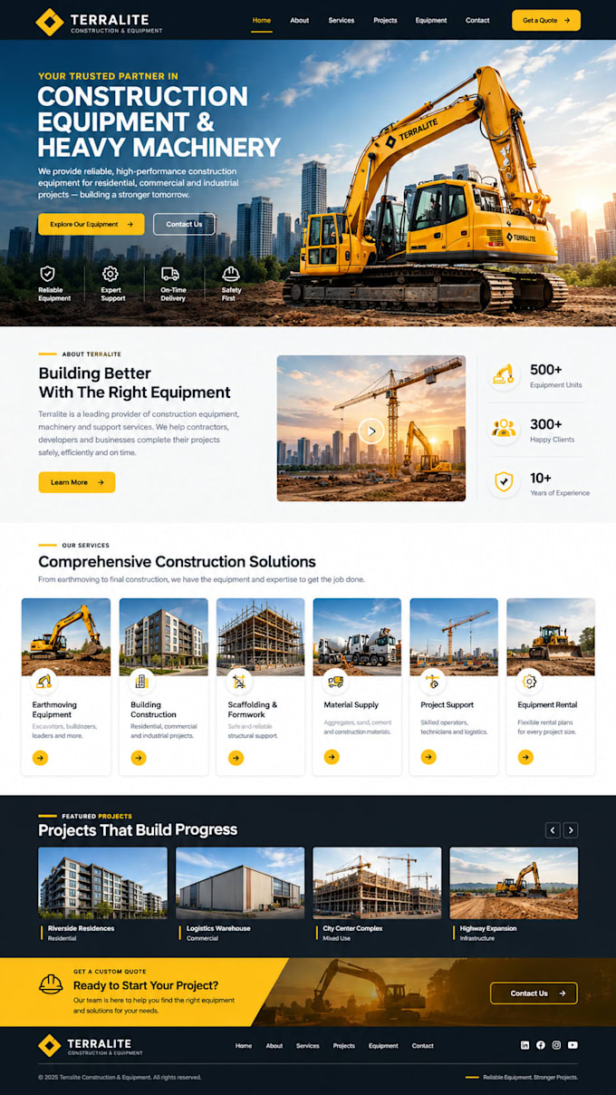 build construction company website, construction website, engineering website