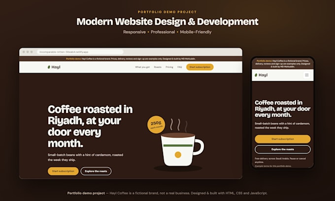 design a responsive landing page in HTML CSS and javascript