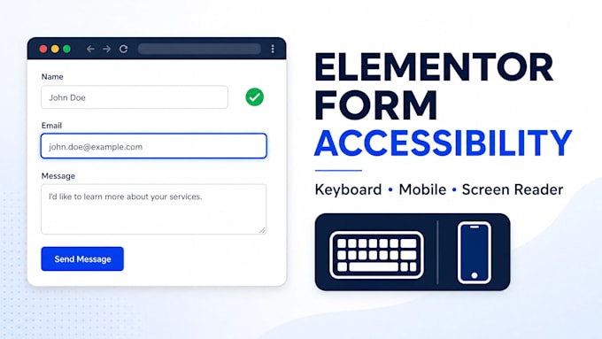 fix elementor form accessibility for keyboard, screen reader and mobile users