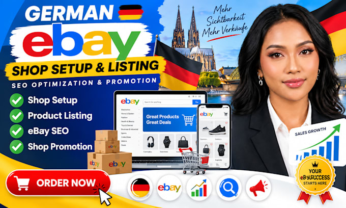 setup german ebay shop german ebay listing optimize for ebay SEO promotion