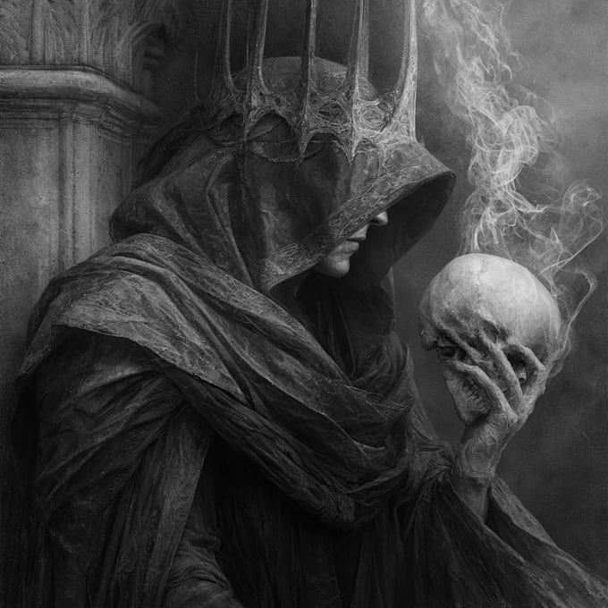 draw black and white fantasy art