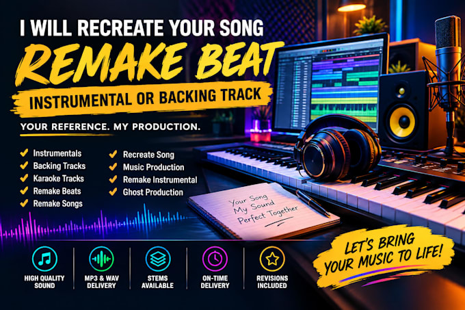 recreate your song remake beat instrumental or backing track