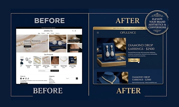 design a custom jewelry website watches shopify store website