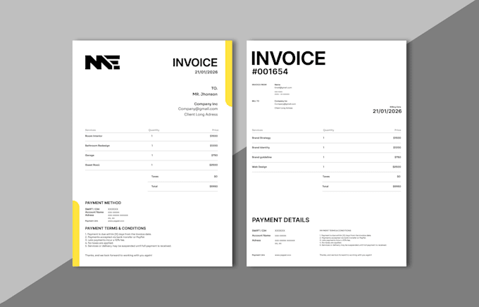 design a custom professional invoice for your business