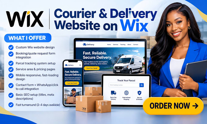 do wix delivery company website courier website parcel tracking website