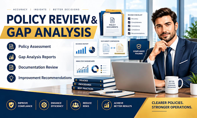 review policies and create a professional gap analysis report