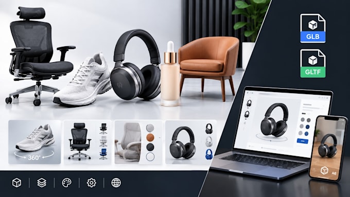 create a customizable 3d glb gltf model for your ecommerce store