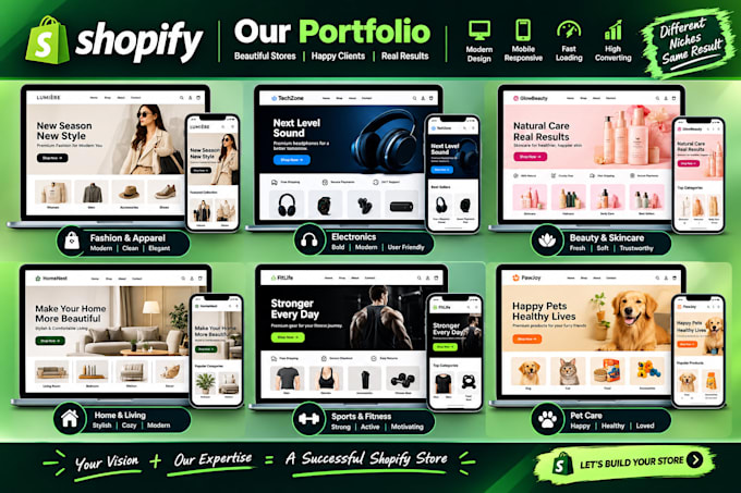 design, redesign, customize and build a professional shopify store