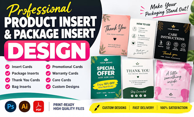 design insert package product insert card package insert bag design warp design