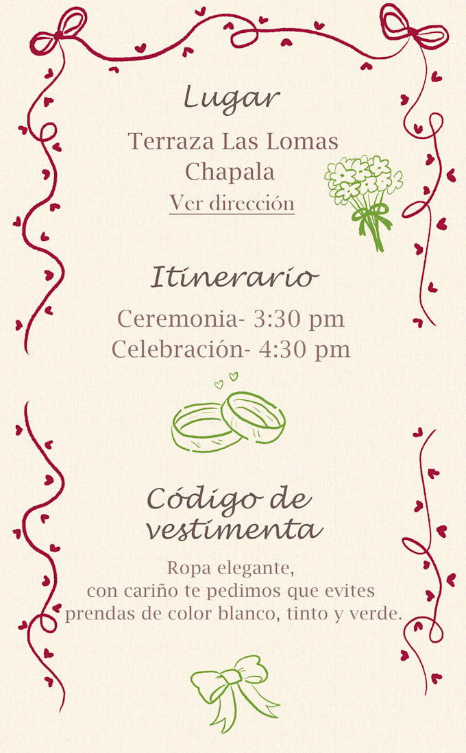 invitacion personalizada con ilustraciones a mano