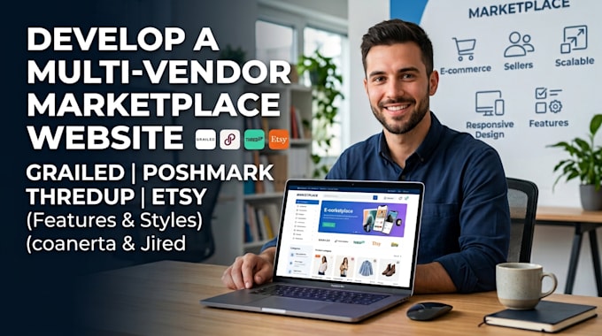 develop a multi vendor marketplace website with grailed poshmark thredup etsy