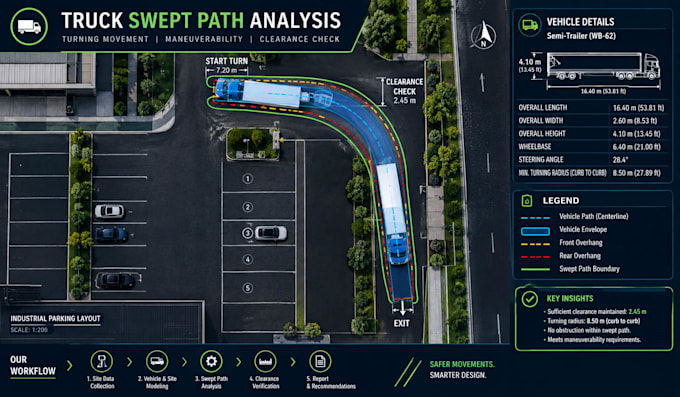 perform swept path analysis using autoturn and civil 3d for site access