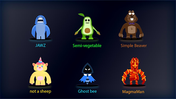 do the hyper casual characters for the games