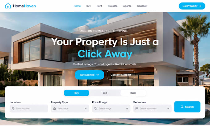design squarespace real estate website property website construction website SEO