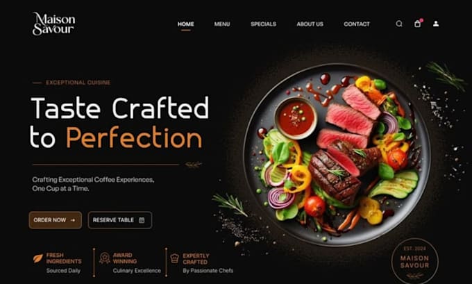 design food website cafe website catering website restaurant website