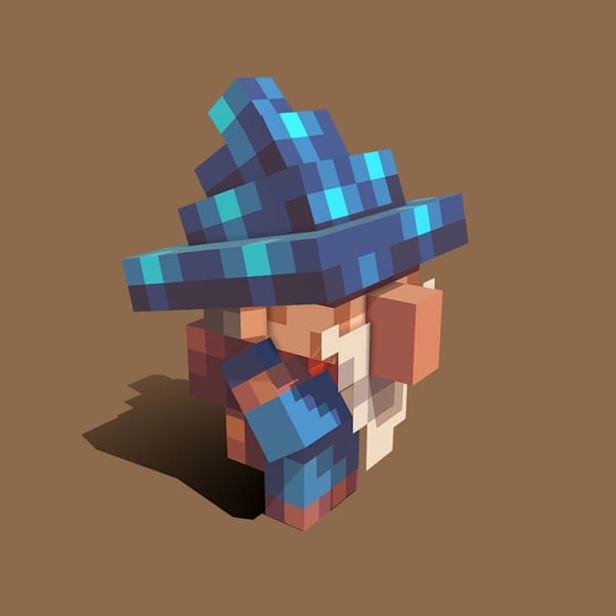 create voxel 3d pixel art characters in blender for rpg game assets