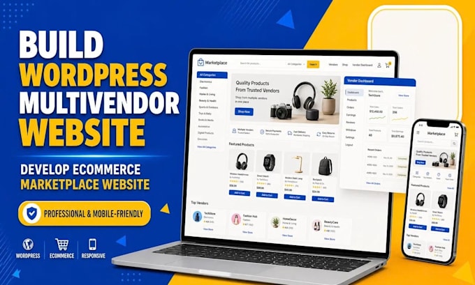 build wordpress multivendor website, develop ecommerce marketplace website
