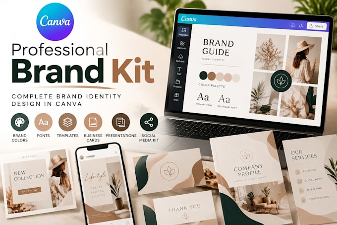create a professional canva brand identity kit
