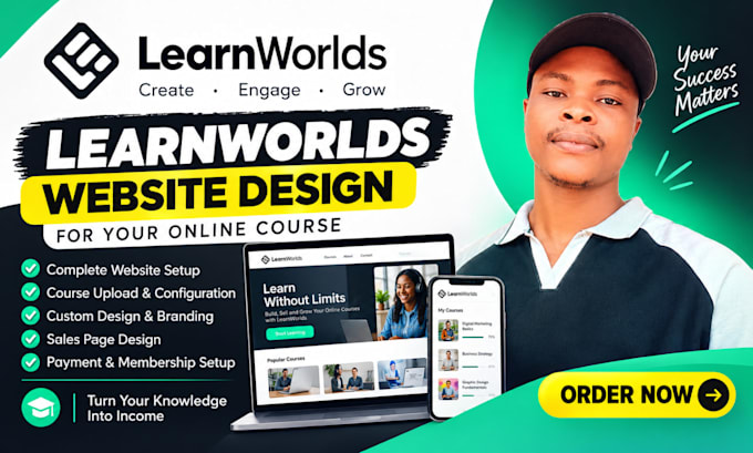 design your learnworlds website and set up your online course