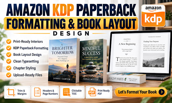format amazon KDP paperback formating, amazon KDP book layout design