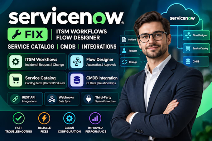fix servicenow itsm workflows flow designer service now catalog cmdb integration