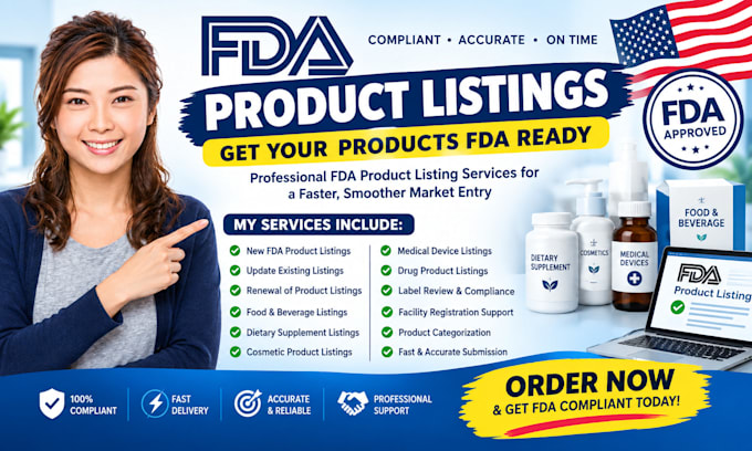 do fda product listing, registration, US agent, mocra compliance for cosmetics