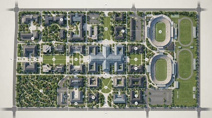 create college campus maps, school locations and visitor navigation