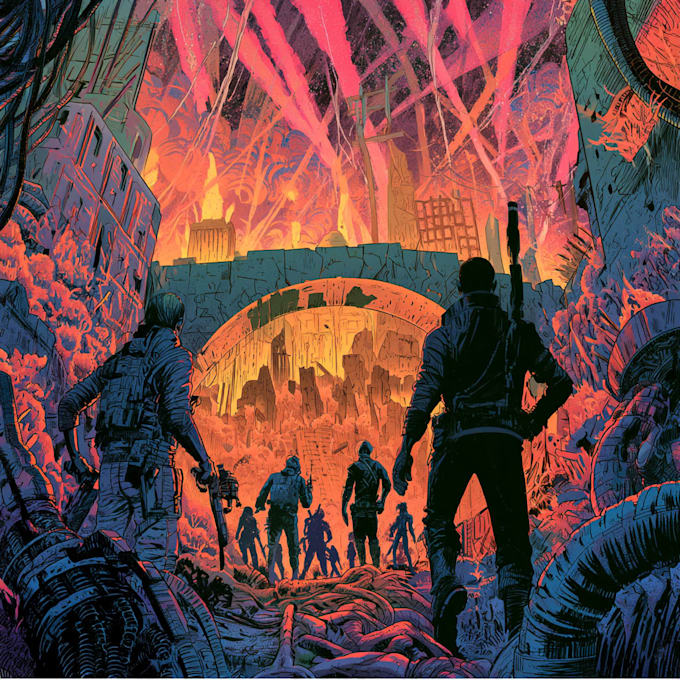 comic book illustration, comic graphic novel