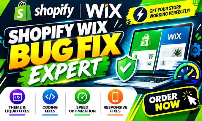 fix ecommerce shopify wix website bug fix speed liquid coding theme error issues