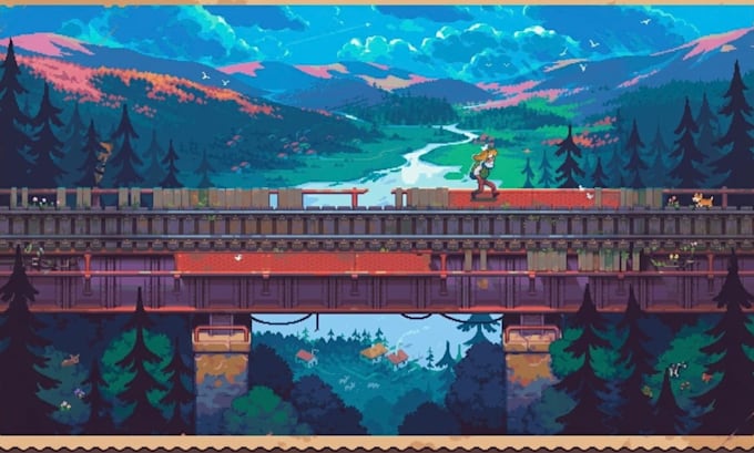 create pixel environment scenery art parallax background landscape 2d game asset