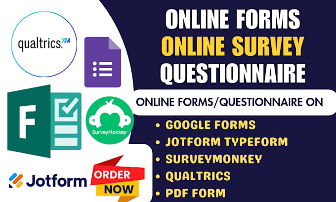 setup form or questionnaire design on jotform, surveymonkey or qualtrics