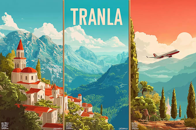 create retro vintage travel poster
