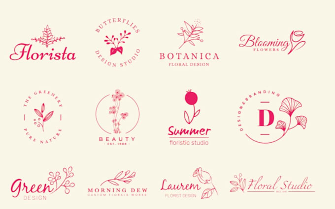 do botanical whimsical and floral logo design