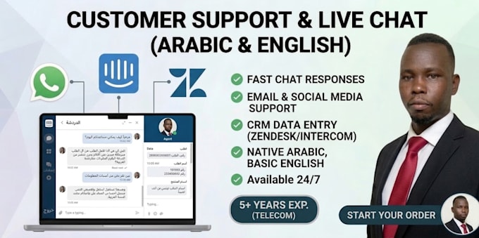provide expert arabic live chat support and customer service