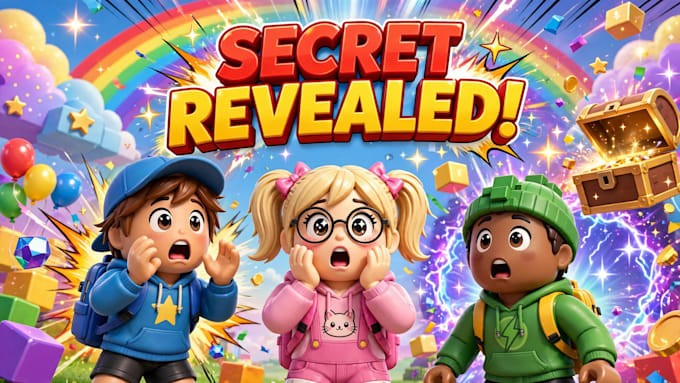 design cartoon 3d gaming thumbnail for kids gaming channel