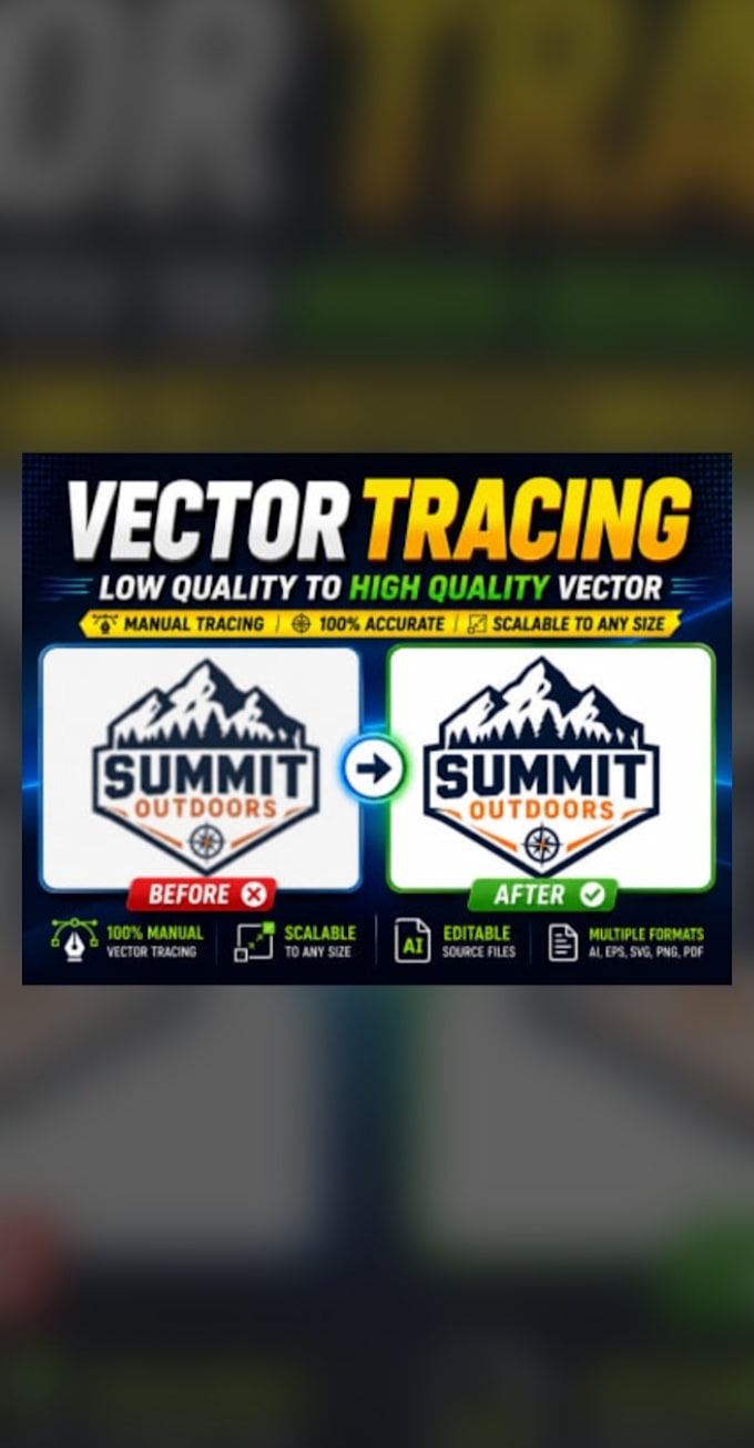 convert logo to vector tracing and high resolution