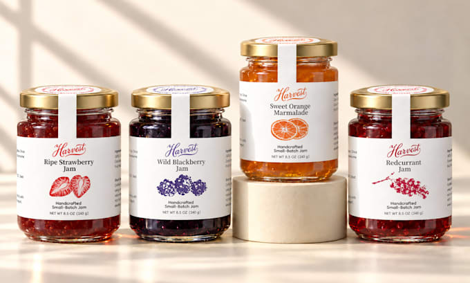 design professional food jar labels for your brand