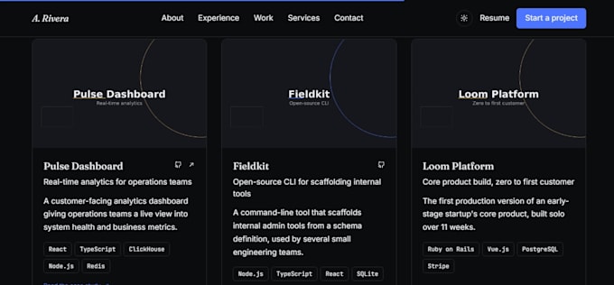 build a professional and responsive portfolio website