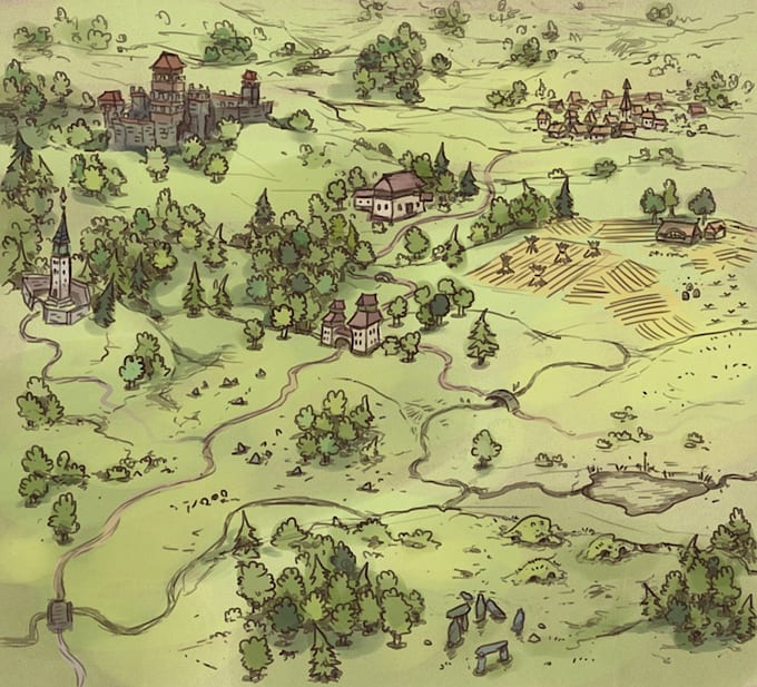 draw a custom map for fantasy, scifi, book or boardgame
