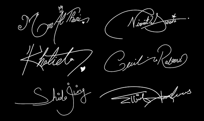 design handwritten scripted, cursive and signature logo