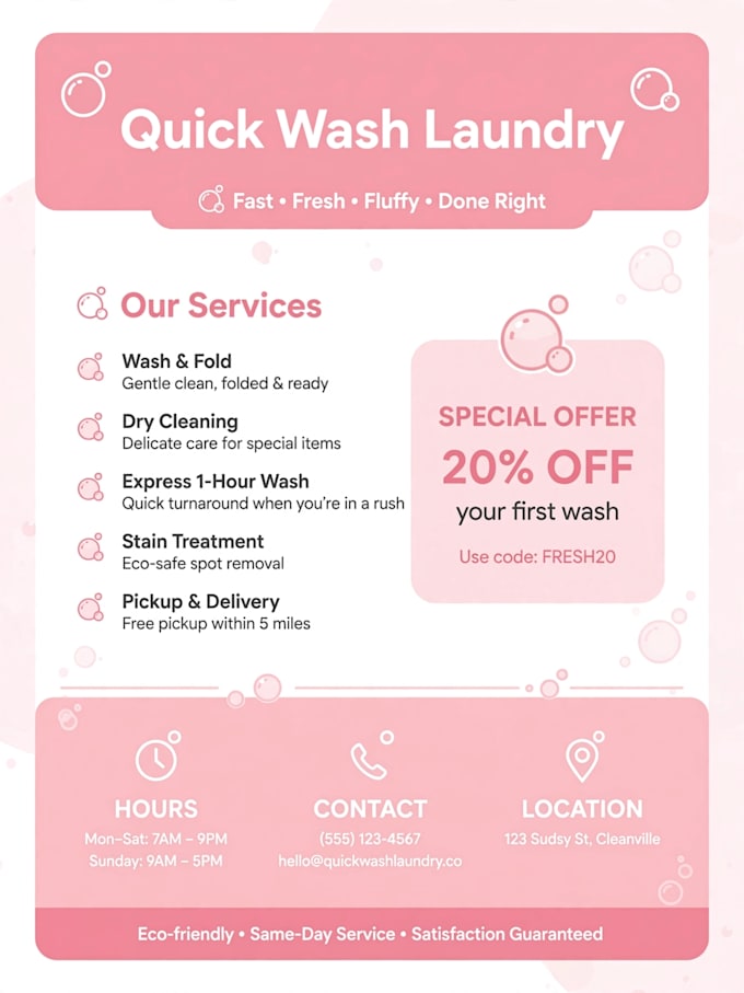 design laundromat flyer design