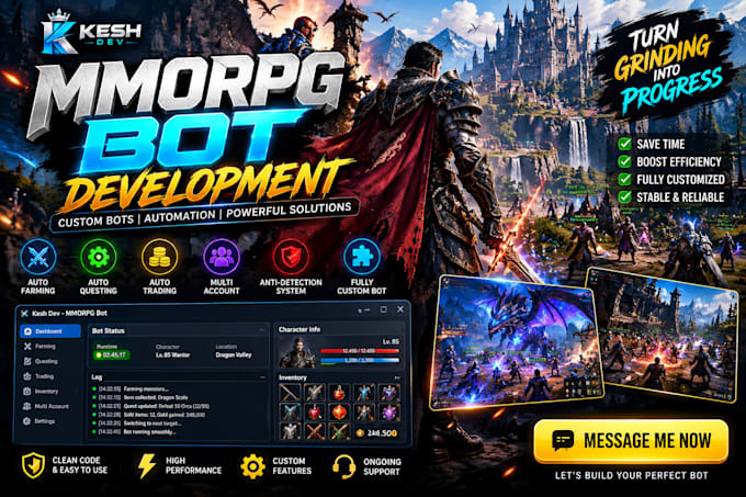 develop advanced game automation and anti cheat systems for mmos